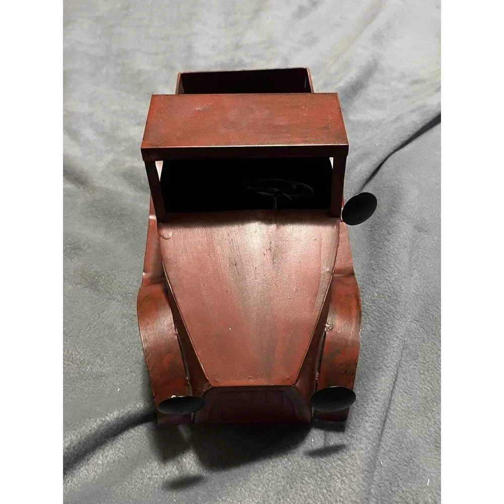 Rustic Metal Antique Old Timey Red Truck Decor 14